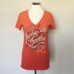 Harley-Davidson V-Neck Short Sleeve T-Shirt - S